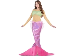 Fato de sereia rosa com cauda para mulher