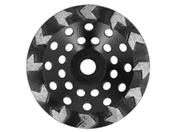 Disco de desbaste diamantado tipo copo, 10 dentes, preto, 180 mm, para lixar concreto, pedra e cimento.