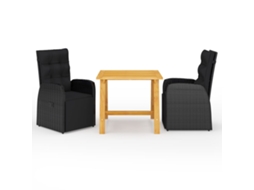 Dining Set, Dining Sets Vidaxl Preto Rattan / Vime (n/a)