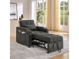 Sofá-cama 3-em-1, Minimalista, Usb, Cinza-pl