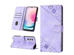 Capa De Celular Em Couro Texturizado Com Toque De Pele Para Samsung Galaxy A24 4g