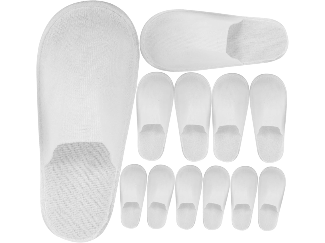 Chinelo Descartável Para Hóspedes, Spas E Hotéis, Em Tecido Atoalhado Branco, Com Sola.