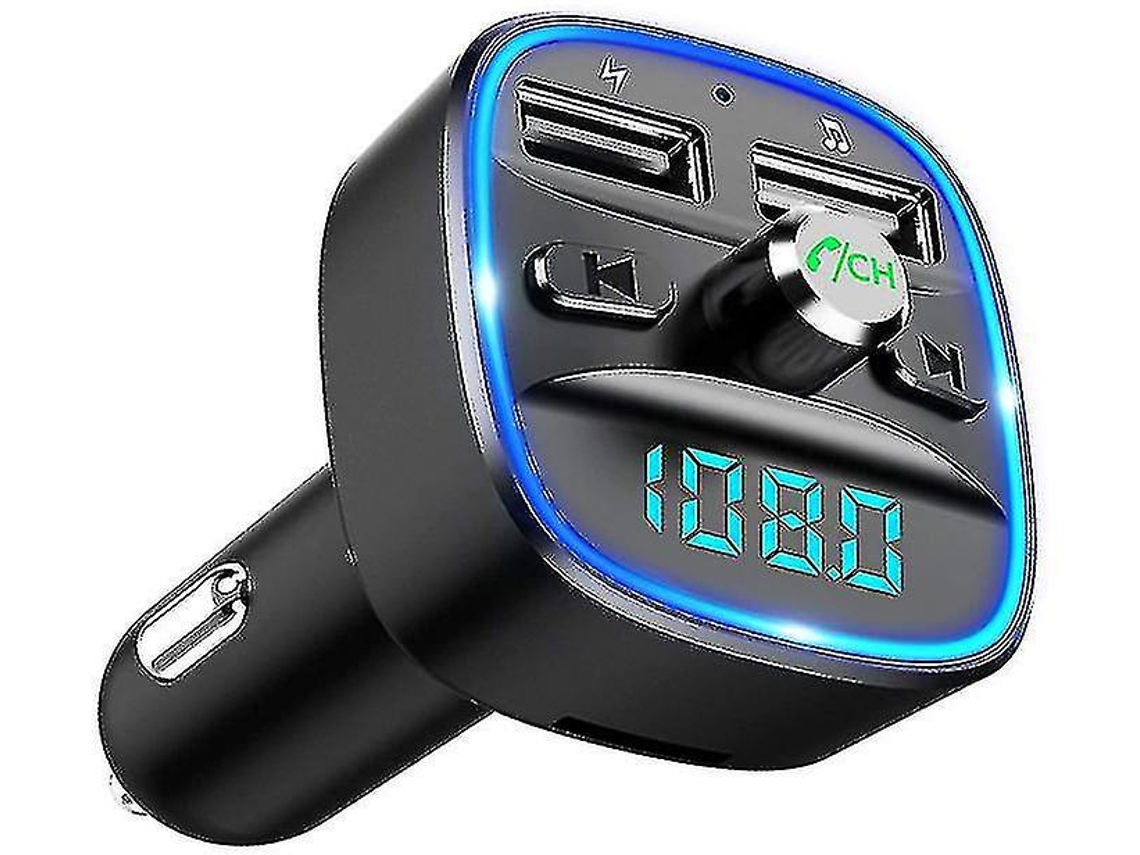 Transmissor Fm Bluetooth Yizhood Usb 5v/2.4a1a Sd/usb Hands Free Azul Preto