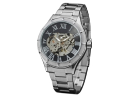 Reloj Mecánico Automático Completo Para Hombre Forsining De Acero Resistente Al Agua Con Correa De Acero Negro
