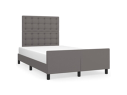Bed Frame With Headboard, Bed Frames With Headboards Vidaxl Cinzeto Couro Artificial (120 X 200 Cm)