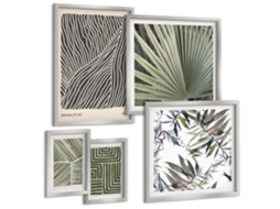 Conjunto De Pinturas Padrões Vegetais Minimalistas Espelharte (5 Peças)