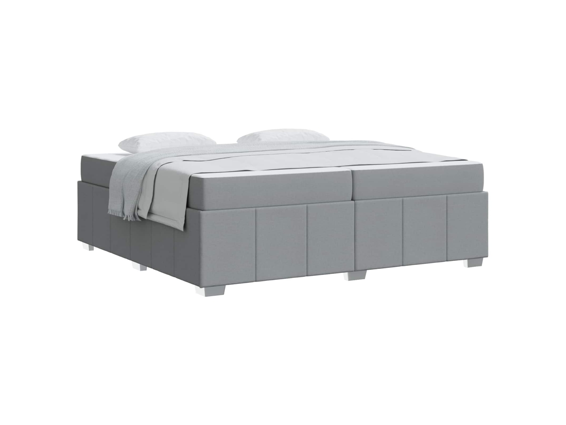 Conjunto 1 Cama Box Vidaxl Cinzeto Tecido (200 X 200 X 66 Cm)