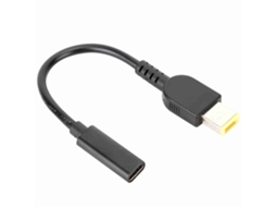 Adaptador de cable USB Tipo C hembra para Lenovo ThinkPad, interfaz cuadrada 11 mm x 4,5 mm, carga rápida