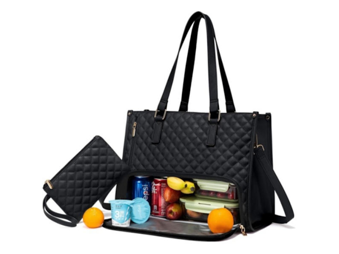 Bolsa E Lancheira 2 Em 1, 15,6 Polegadas, Térmica, À Prova De Vazamentos, Laptop Para Trabalho, Preta