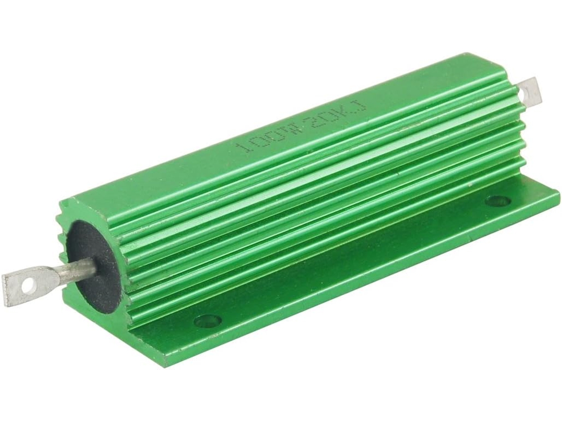 Resistor de Fio de 100 Watts, 20k Ohm, 5%, com Caixa de Alumínio para Montagem em Chassi CHABERLU
