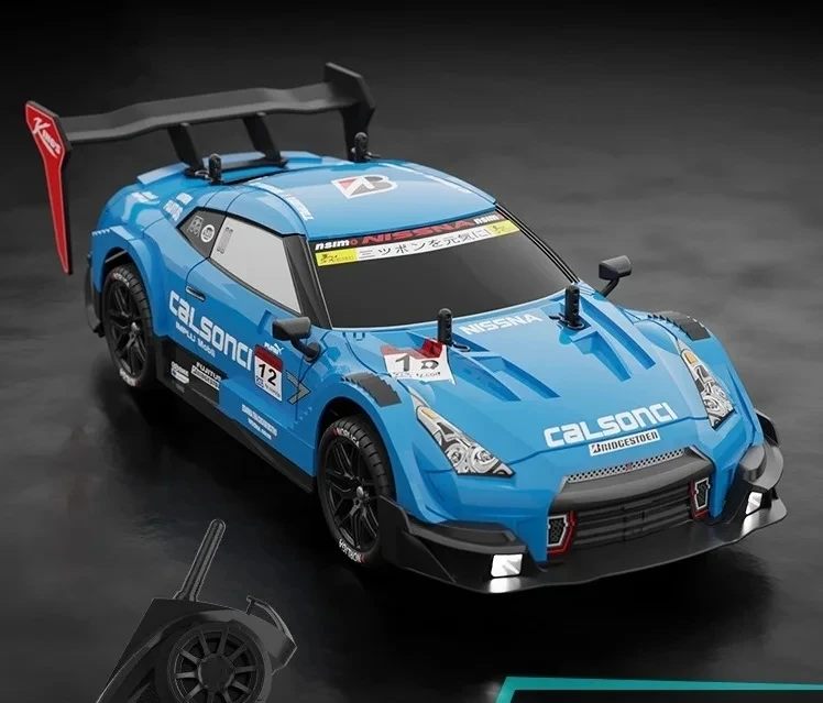 Carro de Corrida de Drift com Controle Remoto 2.4g, Tração nas Quatro Rodas, para Campeonatos Off road. MDUG (azul)