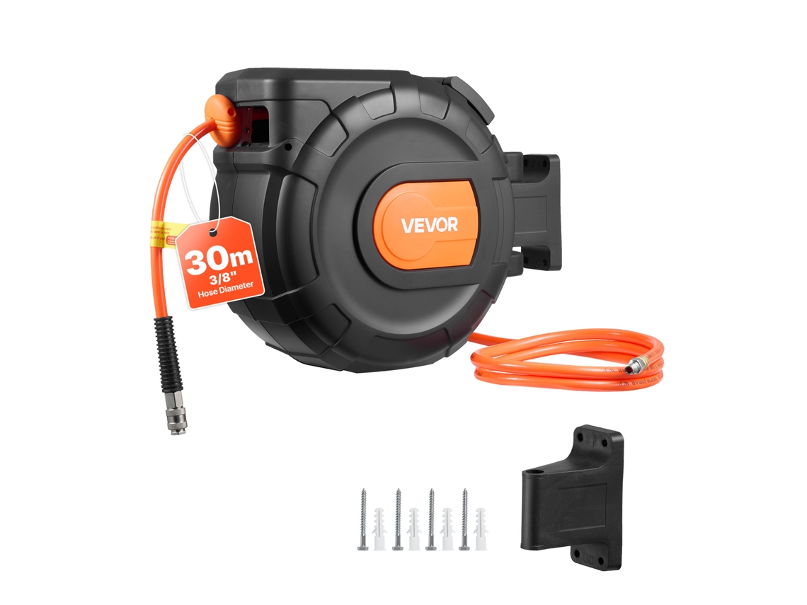Carretel De Mangueira De Ar Retrátil 30 MX 9,5 Mm Pressão Máxima De 300 Psi Vevor