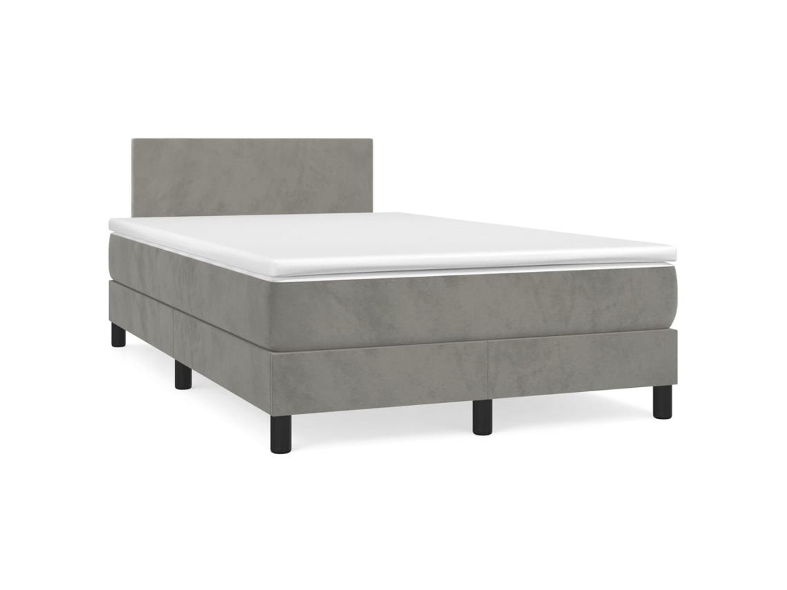 Box Spring Bed, Box Spring Beds Vidaxl Cinzeto Veludo (120 X 200 Cm)