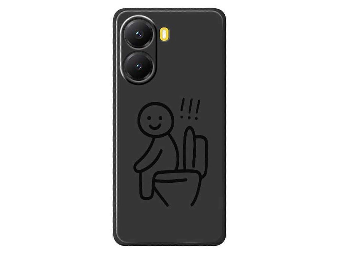 Capa Tkdaddy Para Xiaomi Redmi Turbo 4 5g / Poco X7 Pro 5g Com Estampa De Boneco De Papel Higiênico E Bordas Retas, Capa Traseira De Tpu Preta