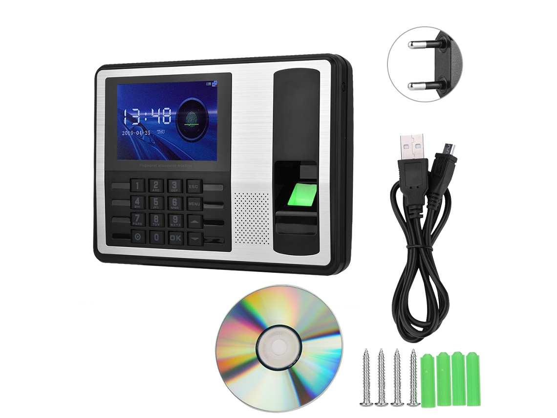 Máquina De Ponto E Controle De Acesso Por Impressão Digital De 4 Polegadas (com Interface De Rede, Sem Software)