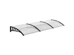 Marquise de Proteção PP, Policarbonato, Liga de Alumínio cor Transparente 303x96x27 cm OUTSUNNY