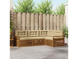 Vidaxl Conjunto De Sofás Para Exterior 4 Unid. Natural E Bege
