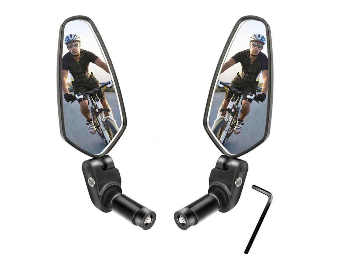 Espelhos Mali Retrovisores para Bicicleta, com Vidro HD, Ajustáveis, Rotativos, para Guidão MTB, com Chave
