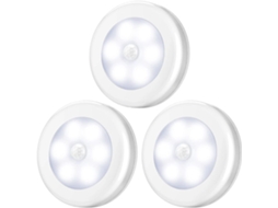 Luz Noturna Led Com Sensor De Movimento, Alimentação Por Bateria Para Armário, Cozinha, Escada, Corredor