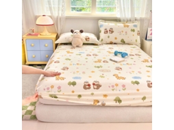Capa de Colchão, Lençol de Baixo Estampado em Puro Algodão, Ideal para Quarto Infantil, Estampa Floresta, 90x200cm PANOONA