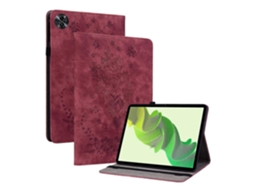 Capa De Couro Com Estampa De Borboleta E Rosa Para Tablet Realme Pad 2
