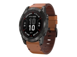 Bracelete para Garmin Fenix 7 Pro Couro com Fivela de Aço Marrom XIAOMOYU (22mm) (47mm)