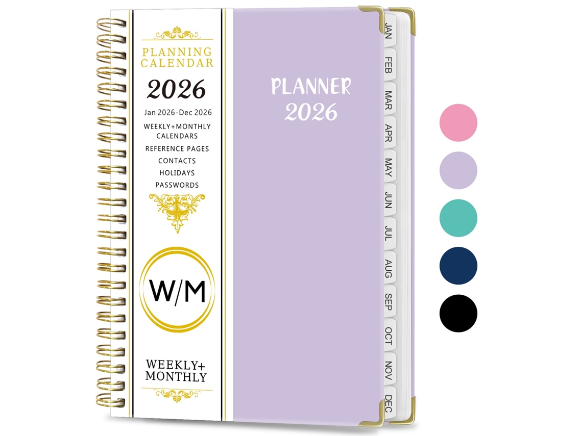 Agenda 2026, Planejador Acadêmico Semanal E Mensal Planejamento E Cronograma A5 Roxo (6,3 Polegadas X 8,5 Polegadas) Elysve