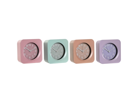 Tafelklok HOME ESPRIT Verde Cor de Rosa Coral Lilás 11 x 4,7 x 11 cm