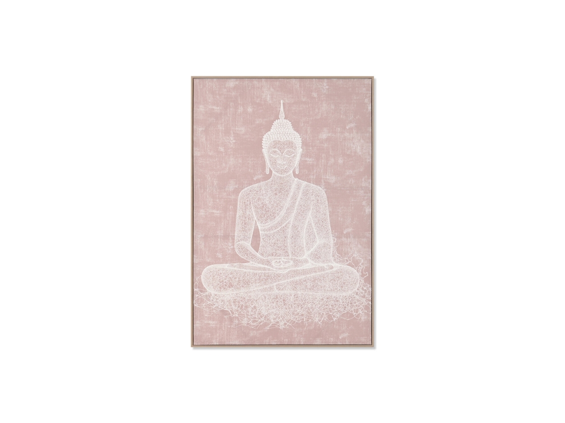 Quadro em Poliéster com Imagem de Buda em Pinheiro Marrom, 80x5x120cm ALEXANDRA HOUSE LIVING