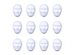 Conjunto de 12 máscaras faciais completas para faça você mesmo, em papel para pintar, ideais para cosplay, festas e danças, 19x24cm