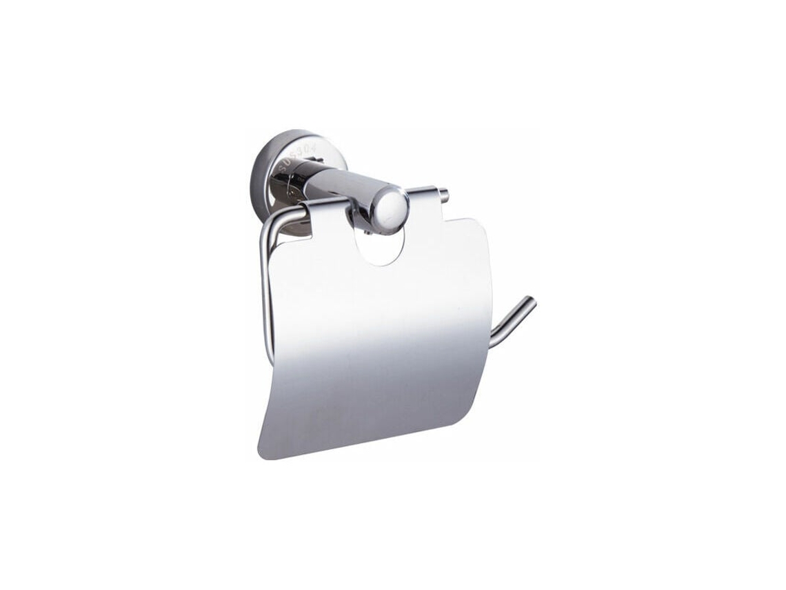 Suporte para Papel Higiênico com Tampa Prateado NEVEANCE