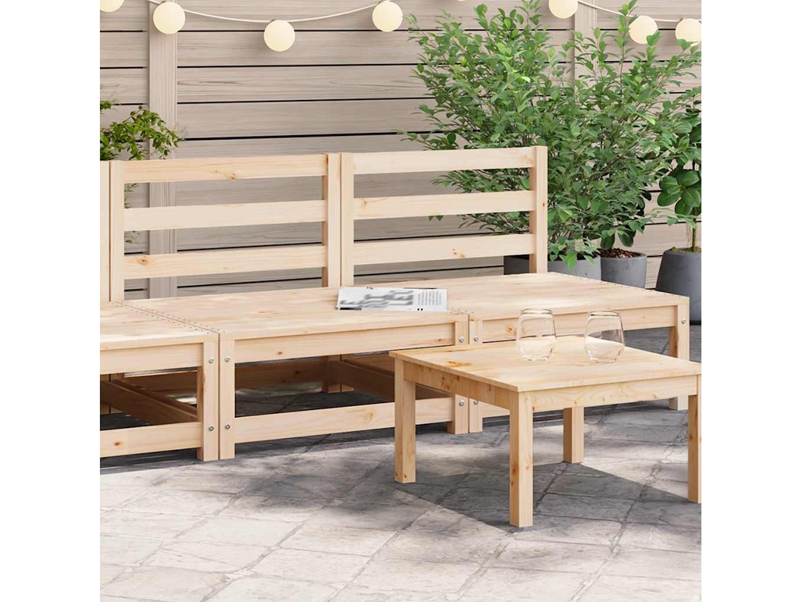 Vidaxl Sofás Sem Apoio Braços P/ Jardim 2 Pcs 70x70x67 Cm Pinho Maciço