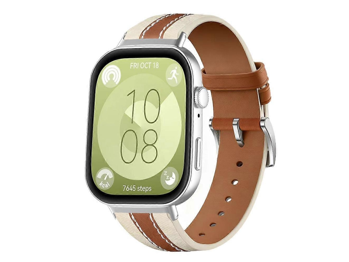 Pulseira De Couro Com Blocos De Cores Para Relógio Huawei Watch Fit4 / Fit4 Pro / Fit3