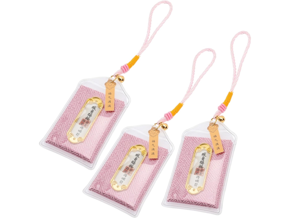 Conjunto De 3 Pingentes Omamori Com Amuleto Japonês, Bolsa Da Sorte Para Carro E Casa, Estilo Japonês Conjunto De 3 Pingentes Omamori C Gokoco