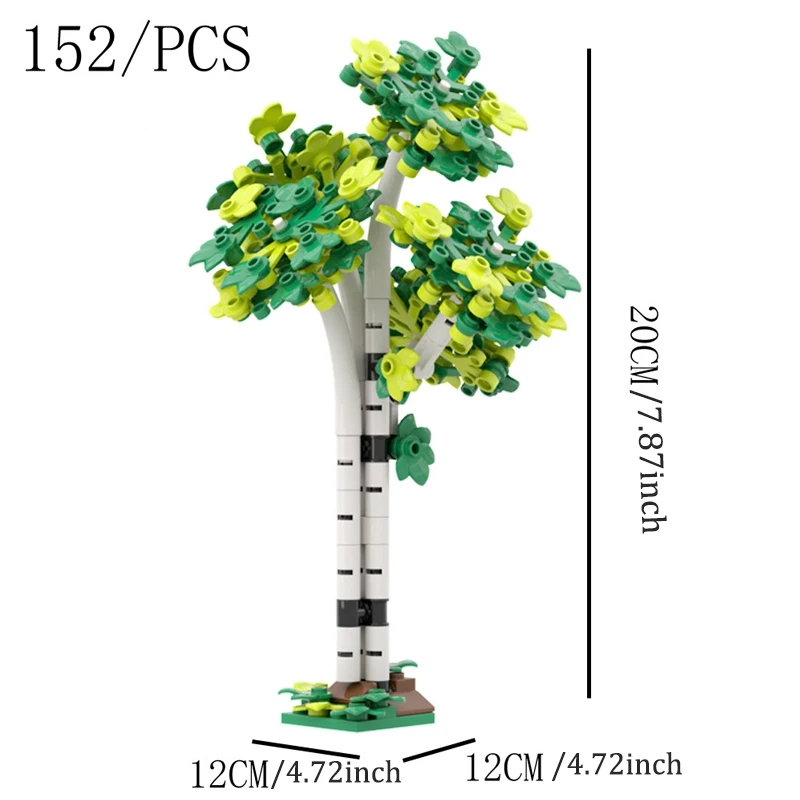 (verde) Blocos De Construção Técnicos Moc Para Plantas, Com 152 Peças.