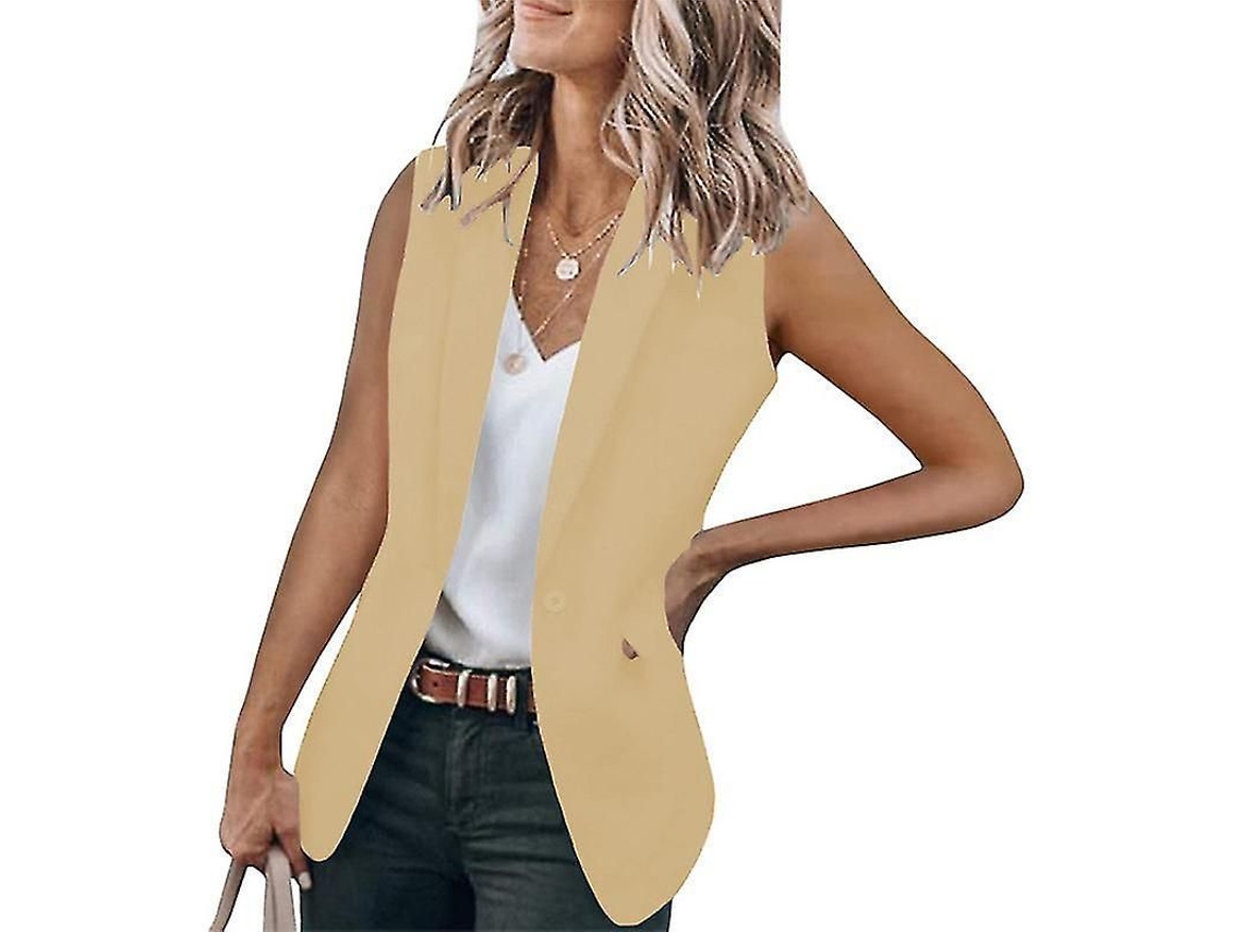 Colete sem mangas Fasst para mulher casual, trabalho, blazer, primavera outono inverno S/MARCA
