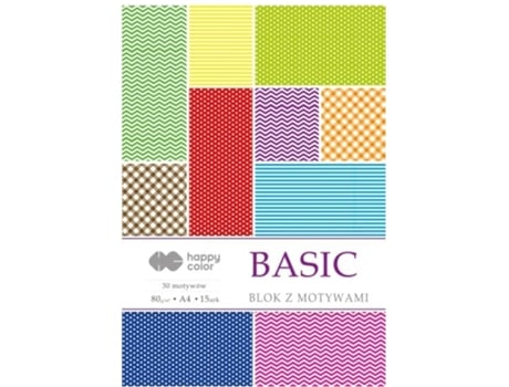 Bloco De Papel Pautado Com Temas Básicos, De 15 Folhas. Feliz Cores