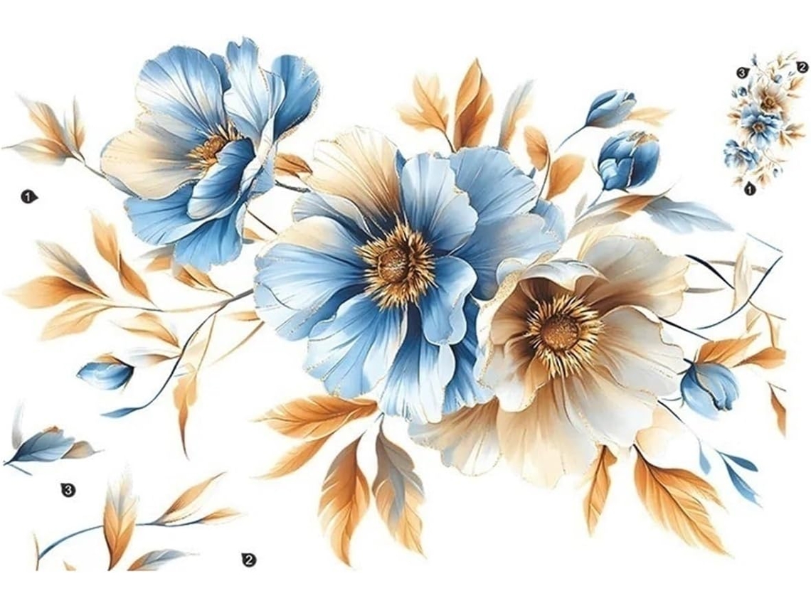 Adesivos De Parede Decorativos Em Vinil Com Flores Para Decoração De Móveis, Quarto E Sala (cor 03)