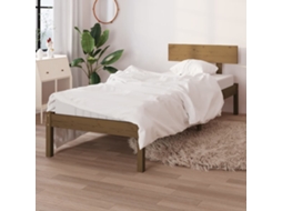 Vidaxl Estrutura De Cama Solteiro 90x190 Cm Pinho Maciço Castanho Mel