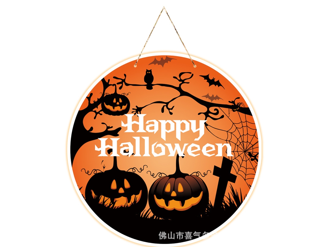 Lurelia Decoração Suspensa Artigos Festa Halloween Porta Redondo