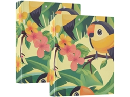 Fofo Caderno Com Desenho Papagaio, Tema Tropical, 3,8cm, Formato Redondo Com Prancheta, Embalagem De 1 2 Unidades
