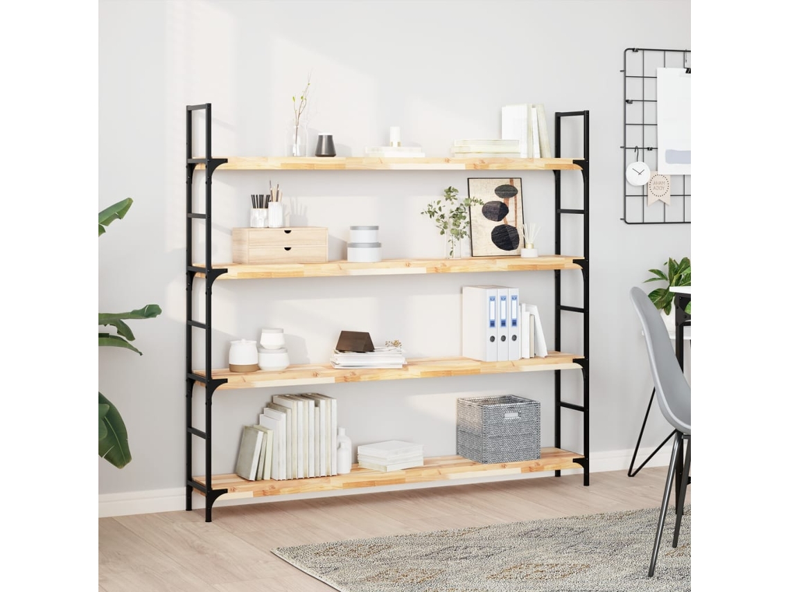 Vidaxl Prateleira Flutuante 4pcs 120x20x4cm Acácia Maciça Não Tratada