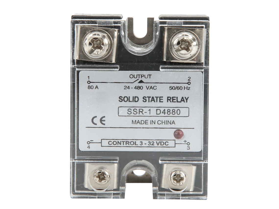 Relé De Estado Sólido Ssr-80-da Módulo 3-32vdc Controle 24-480vac 80a