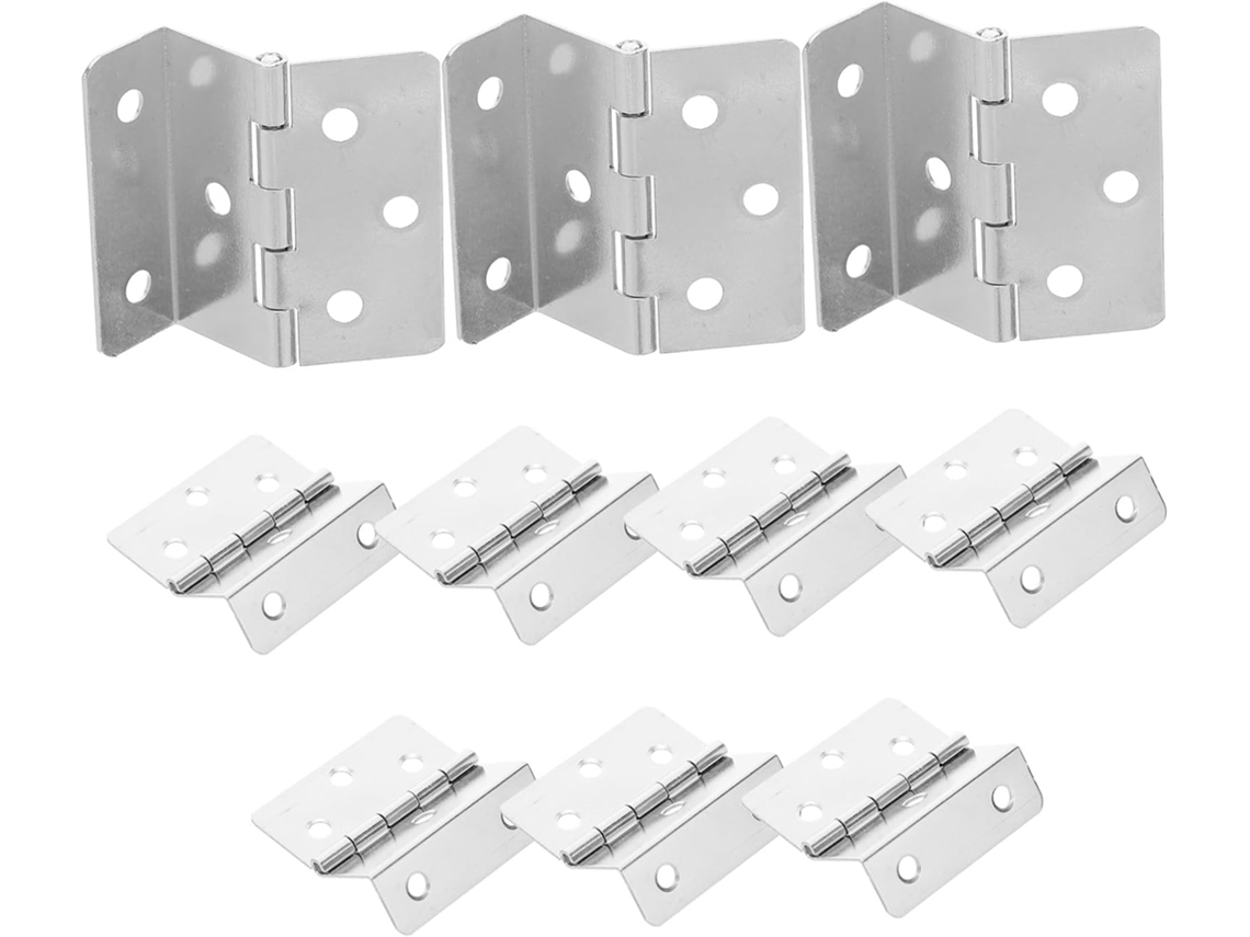 Conjunto De 10 Dobradiças Triplas Metal Com Suporte Para Portas