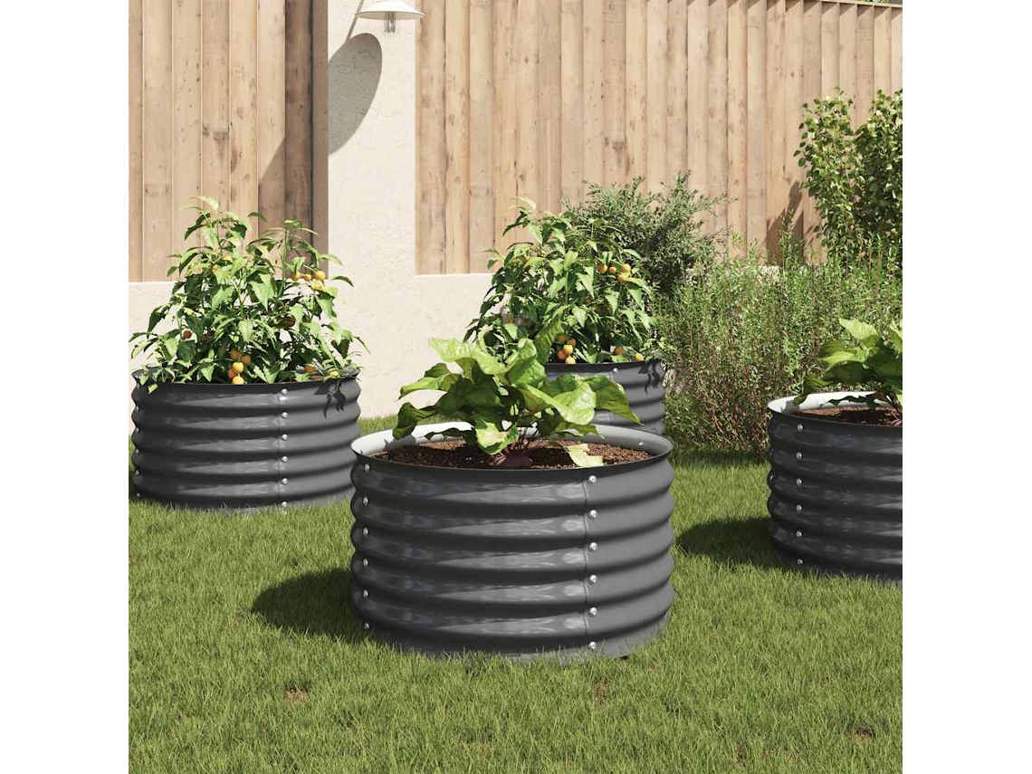 Vidaxl Canteiro/vaso Elevado Aço Galvanizado 80x80x44 Cm Cinzento