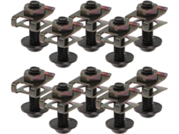Kit Com 20 Parafusos Autoatarraxantes Pretos De 6 Mm, Porcas E Clipes Para Fixação De Painéis Laterais De Motocicletas.