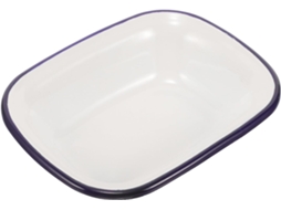 Assadeira Retangular De Esmalte De 16 Cm Com Borda Azul