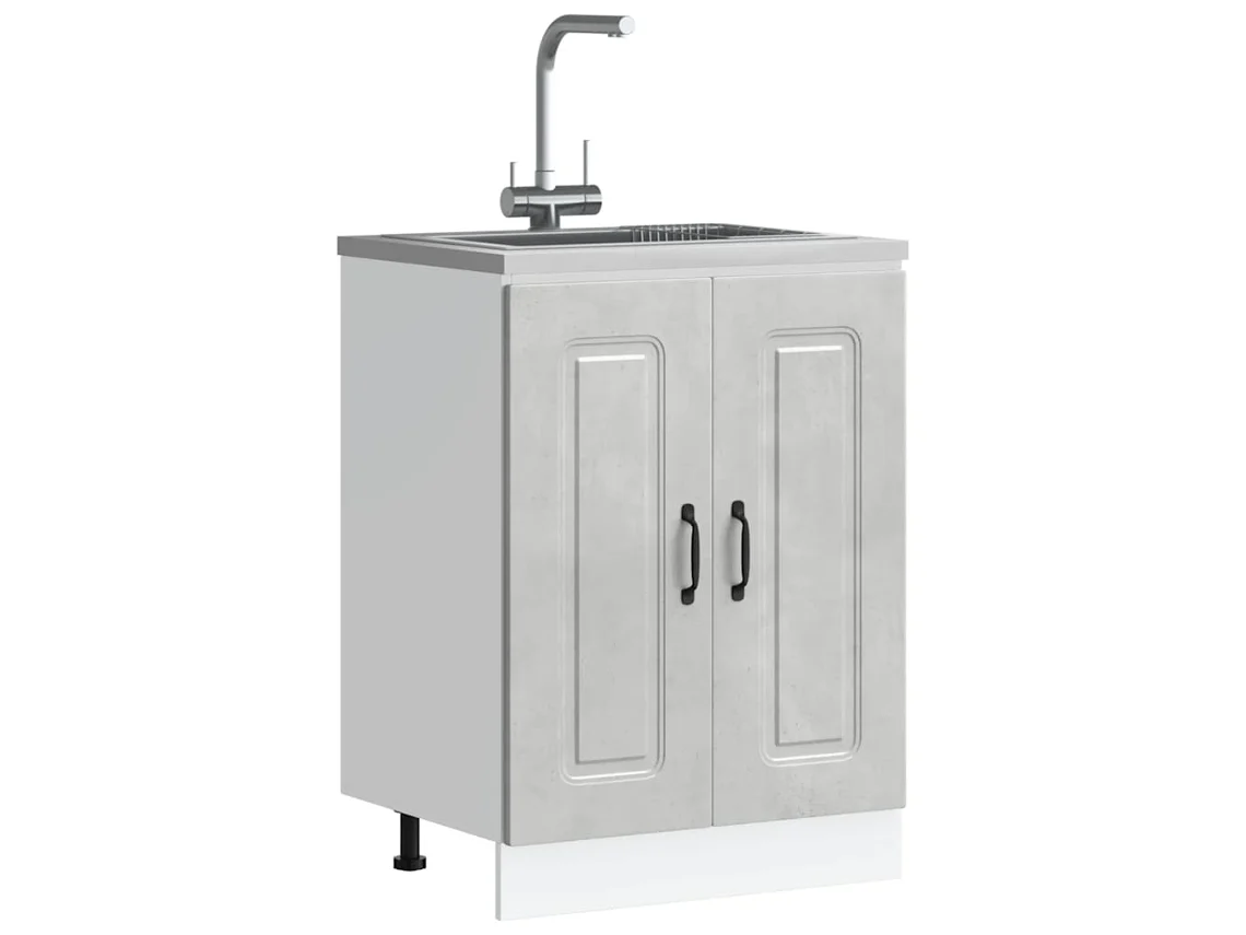 Vidaxl Armário Baixo Lavatório Kalmar 60x46x81,5 Cm Cinzento Betão