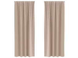 Conjunto 2 Cortinas Opacas Vidaxl Castanho-acinzentado Poliéster (245 X 140 Cm)