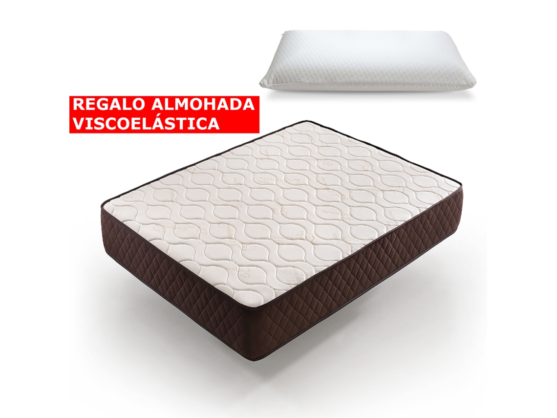 Pack Colchão e Almofada Viscoelástica DESCANSIN | 80 x 180 | Ideal para pessoas com dores nas costas | Alta Firmeza | efeito nuvem
